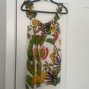 FARM Rio Tropical Print Mini Dress - Green, Yellow, Purple